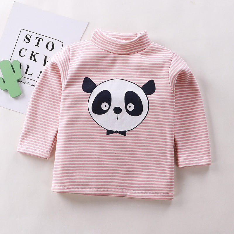 Plus fleece long sleeve high neck t-shirt