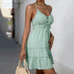 Women's V-neck Lace-up Waist Dress
