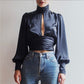 Solid color ladies long sleeve top