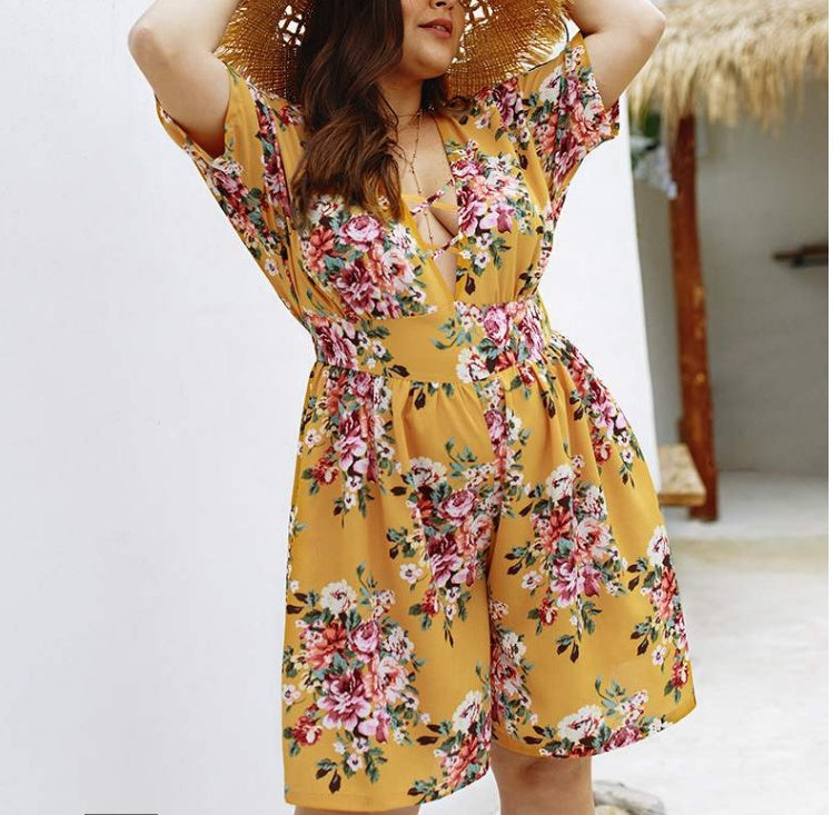 Jumpsuit short sleeve women's