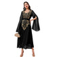 Women's Fashion Embroidery Applique Super Long Sleeve Dress