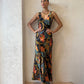 Robe longue imprimée sexy à la mode