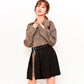 Ladies plaid shirt skirt suit