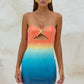 Sequined Printed Chest-wrapped Dress Women's Clothing