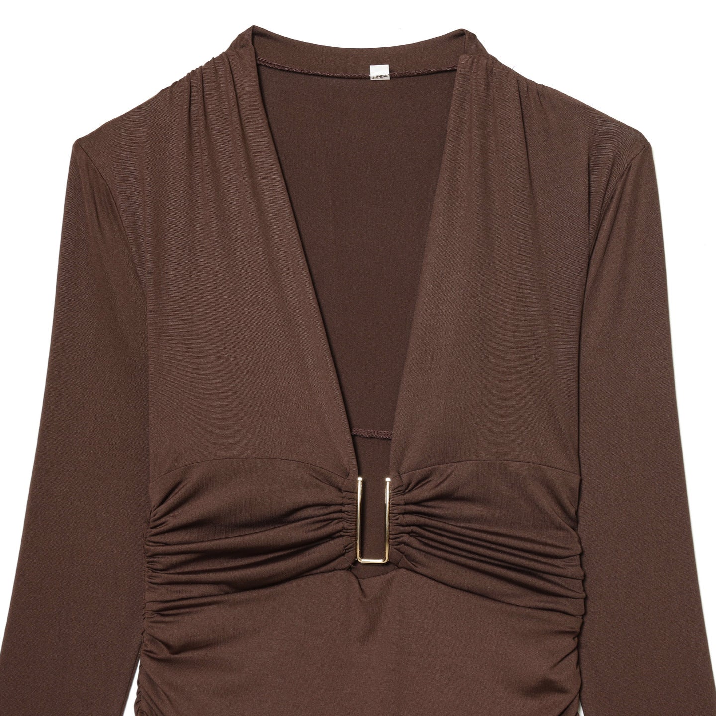 Deep-V Long-sleeve Bodycon Womens Jumpsuit That Flatters The Figure And Looks Sexy