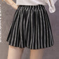 Chiffon large size wide leg pants half length loose printed shorts