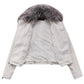 DETACHABLE FUR COLLAR WARM FAUX LEATHER JACKET