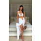 Women's Cropped Tank Top High Waist Sheath Skirt Suit