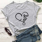 Love print t-shirt round neck short sleeve casual top