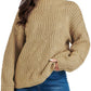 Drop Shoulder Loose Casual Twisted Knitted Pullover Sweater