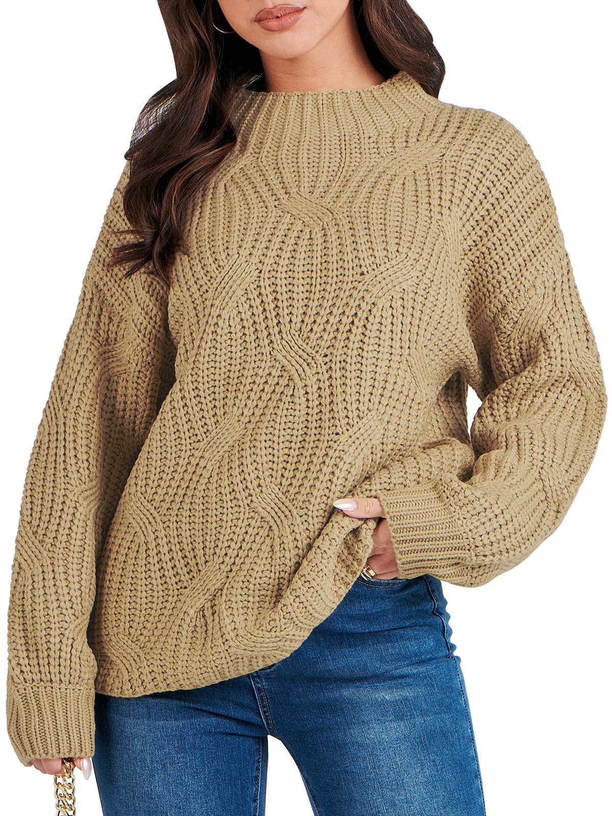 Drop Shoulder Loose Casual Twisted Knitted Pullover Sweater