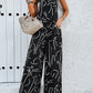 Women's Loose All-match Casual Printed Jumpsuit