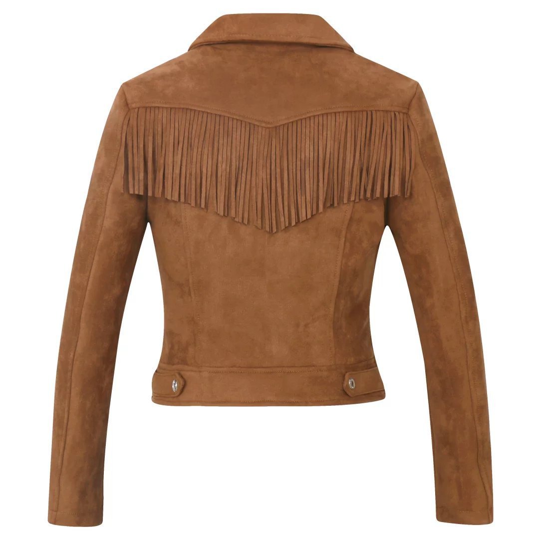 Veste femme vente directe d'usine automne et hiver manteau en daim à revers pour femme européenne et américaine veste en cuir courte pour femme