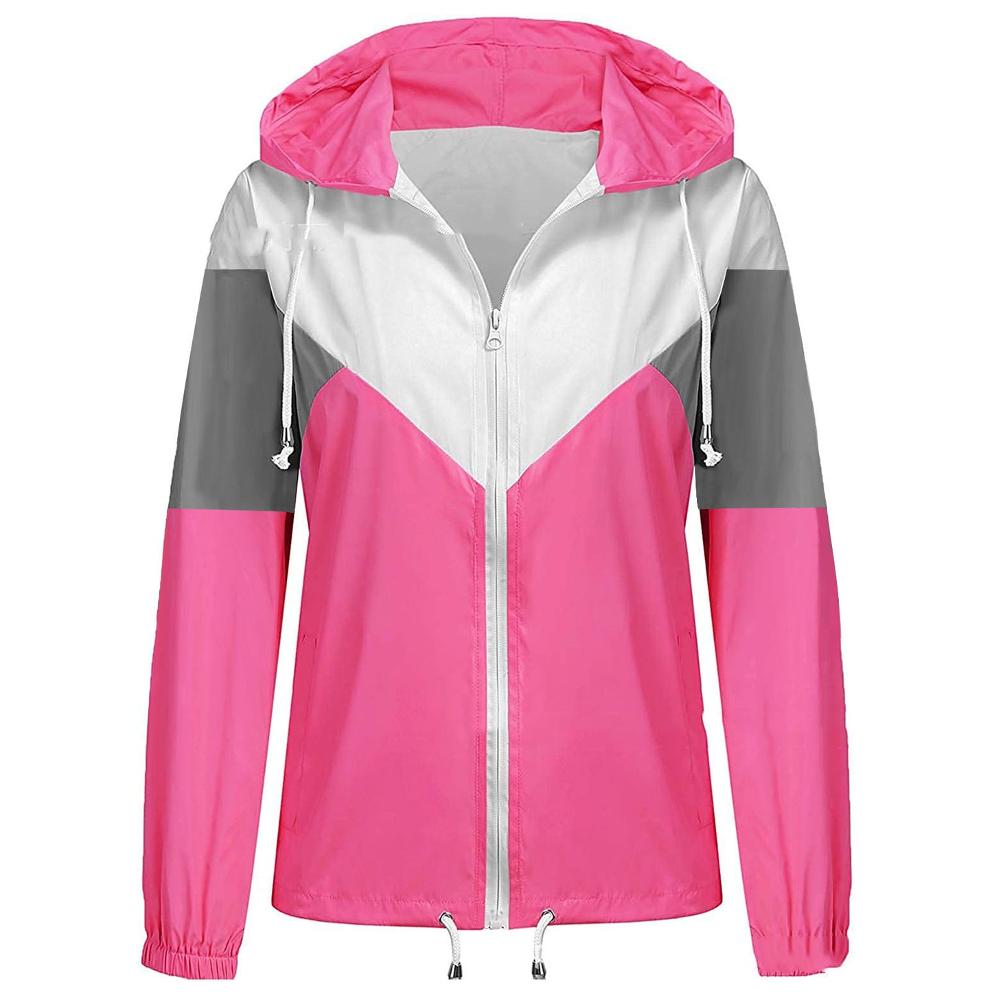 New Stitching Hooded Long-sleeved Women's Windbreaker