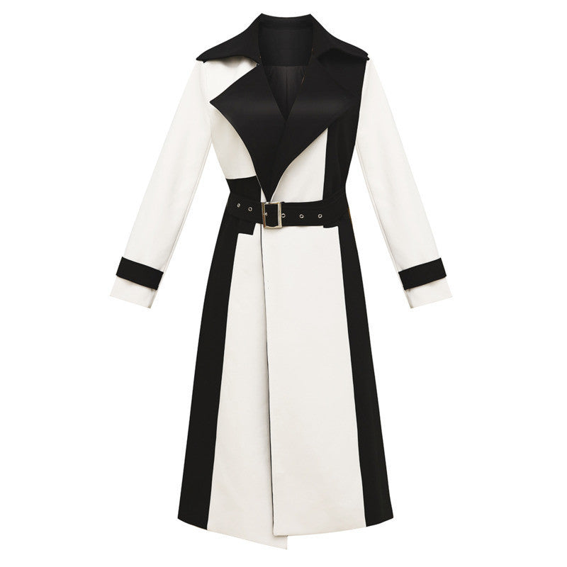 Manteau long en laine à lacets pour femme