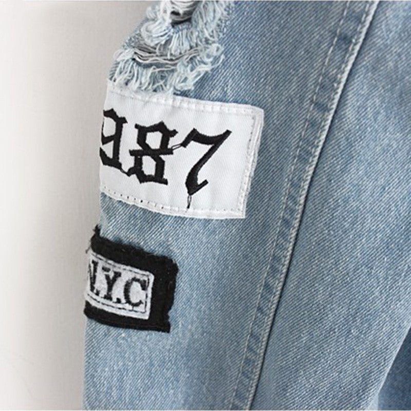 Denim jacket printed patch