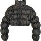 Long Sleeve Threaded Bubble Elastic Short Cotton Jacket
