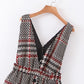 Slim Short Plaid Vest Skirt