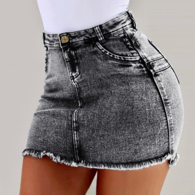 High Waist Pencil Jeans Skirt