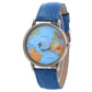 Canvas Band Map Dial Plate Watch