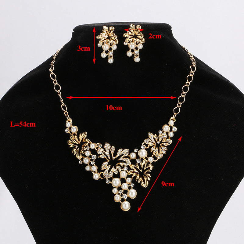 Europe And The United States Sell Money Network Pearl Necklace Set Bridal Jewelry Set Wholesale 9093