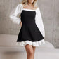 European And American Off-shoulder Flounced Skirt