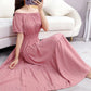 Off-neck Cotton Silk French Dress