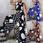 Summer Fashion Polka Dot Squandered Waist Jumpsuit Women