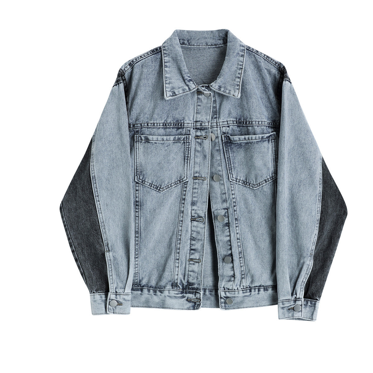 Women's Contrast Color Stitching All-match Thin Denim Jacket