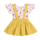 Ensemble deux pièces robe à bretelles fleuries pour fille