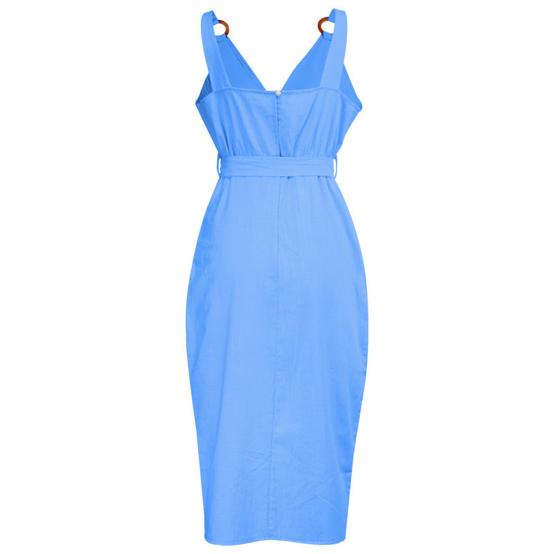 Solid color sleeveless dress