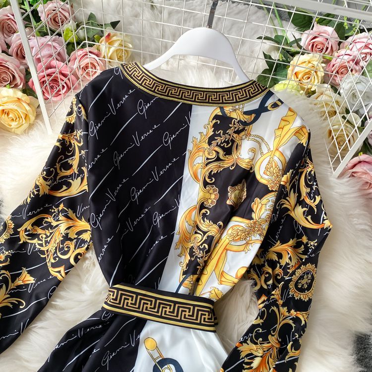 French Mori Style V-neck Dress Fashion Big Swing