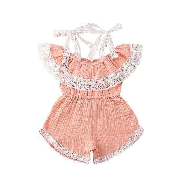 Combinaison à bretelles pour fille, combinaison asymétrique en dentelle de couleur unie