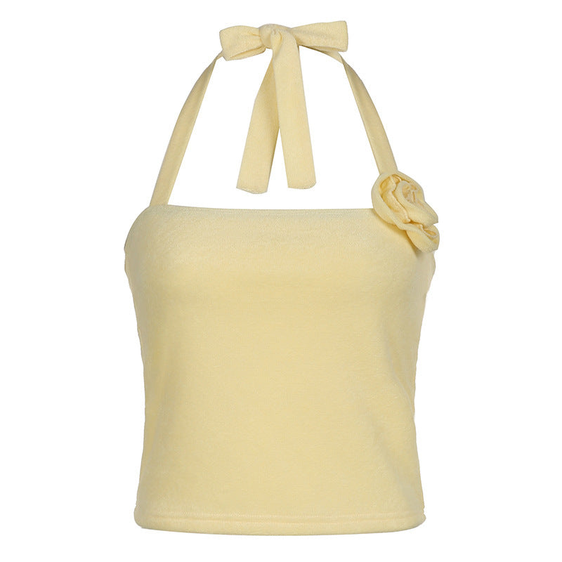 Ins Fashion Brand Rose Halter Vest