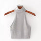 Cropped Knit Backless Tank