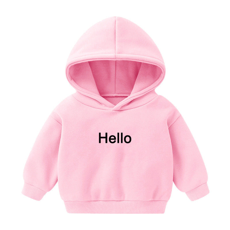 Boys And Girls Hooded Sweater And Cashmere Children's All-match Long-sleeved Clothes