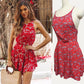 Sleeveless waist print jumpsuit