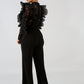 Ruffled lace perspective jumpsuit