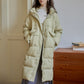 Manteau long et chaud en duvet de canard blanc jusqu'au genou