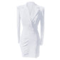 Sleeve White Pencil Dress Office Workwear Blazer