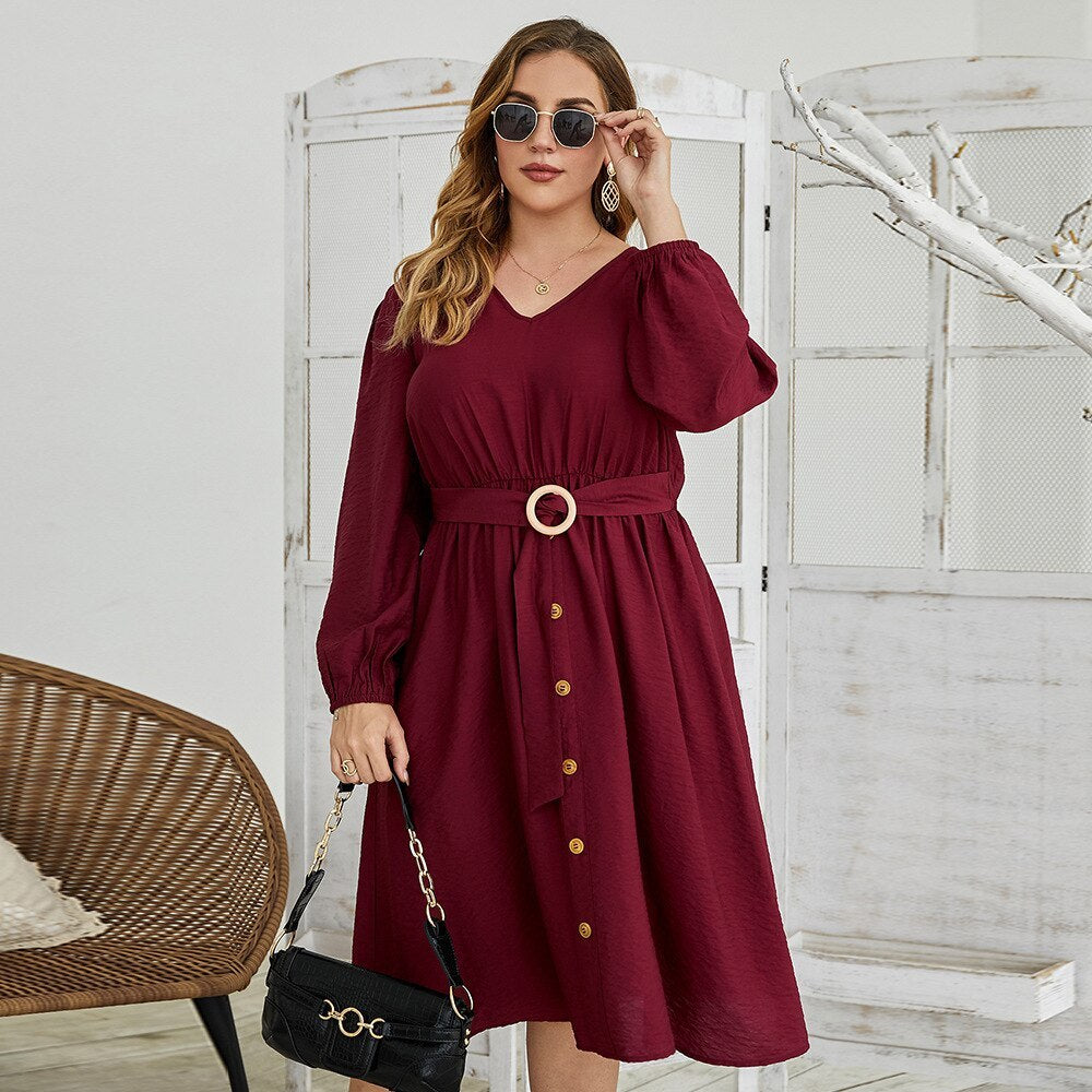 Robe élégante en coton pour femme grande taille 