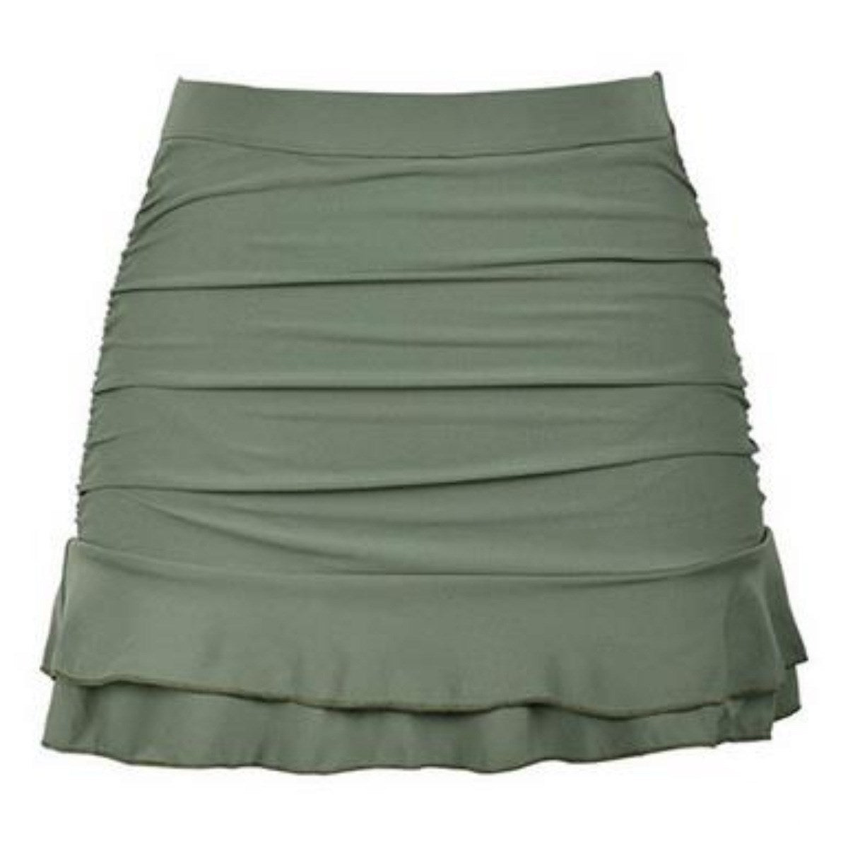 Jupe de bain plissée taille haute antireflet à double ourlet