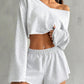 European And American Women's Long-sleeve Blouse Shorts Suit