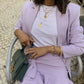 Casual mid-length suit with vest inside