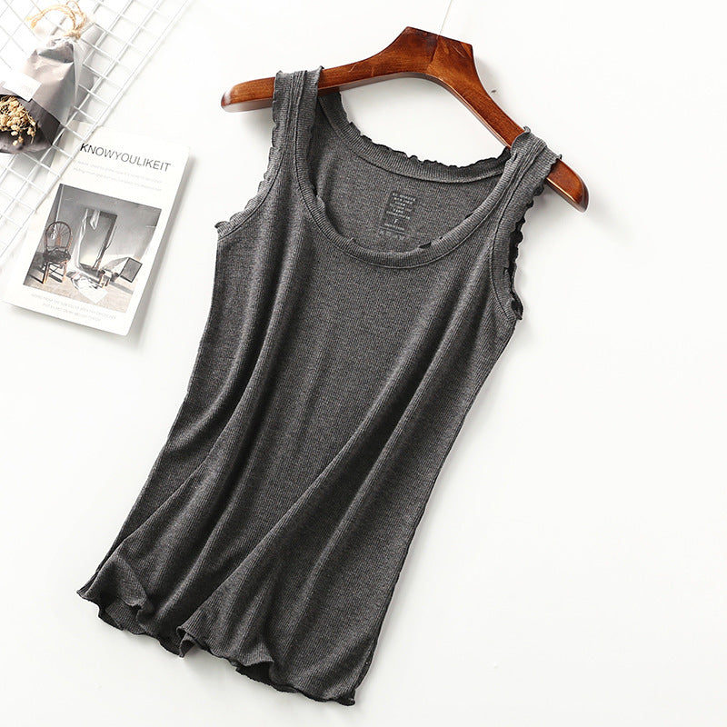 Threaded cotton women's vest