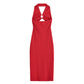 Summer Opening Design Knitted Midi Skirt Halter Dress