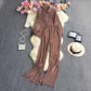 Socialite Temperament Leisure High Waist Drape Pleated Wide-leg Trousers