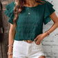 Summer Ruffled Short-sleeved T-shirt Casual Round Neck Pleated Design Top For Women Clothing