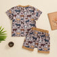 Boys Fashion Cow Print Short Sleeve Suit