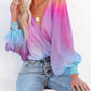 Women's Gradient See-through Chiffon Fashion Printed Shirt